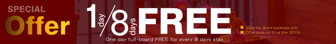 Special offer: one day free for every eight days stay
